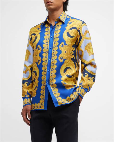 versace shirt mens sale|versace fitted shirts for men.